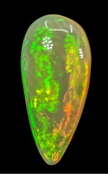 14.8ct Welo Opal Pear Cabochon AAAA Loose Ethiopian Neon Flash 14.8ct Welo Opal Pear Cabochon AAAA Loose Ethiopian Neon Flash