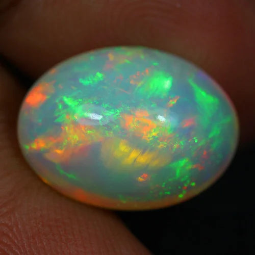 16x12mm Welo Opal Oval Cabochon AAA+ 7ct Rainbow Flash Loose Ethiopian