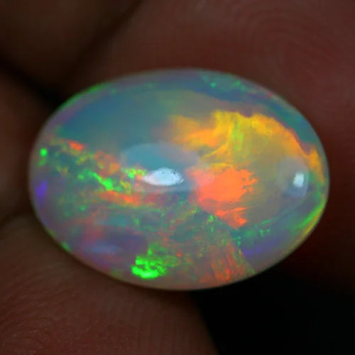 16x12mm Welo Opal Oval Cabochon AAA+ 7ct Rainbow Flash Loose Ethiopian