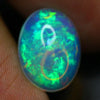 4.2ct Welo Opal Oval Cabochon AAA+ Green Fire Flash Loose Ethiopian