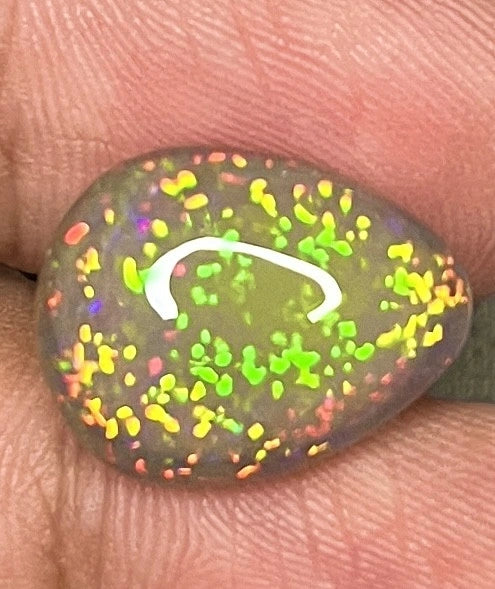 8.3ct Welo Opal Pear Cabochon AAAA Ethiopian Pinfire Dark Dase Loose VIDEO 8.3ct Welo Opal Pear Cabochon AAAA Ethiopian Pinfire Dark Dase Loose VIDEO