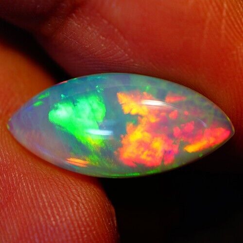 4ct Welo Opal Marquise Cabochon AAA+ Ethiopian Fire Flash