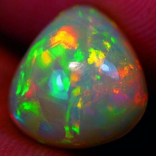 4.2ct Welo Opal Pear Cabochon AAA+ Loose Ethiopian Strong Flash 4.2ct Welo Opal Pear Cabochon AAA+ Loose Ethiopian Strong Flash