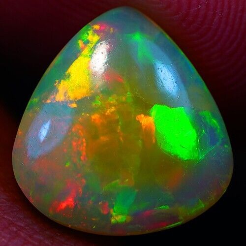 4.2ct Welo Opal Pear Cabochon AAA+ Loose Ethiopian Strong Flash