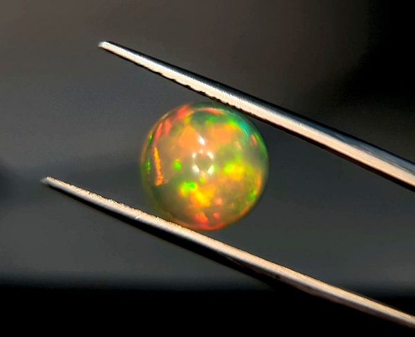 10.5mm Welo Opal Round Cabochon AAA+ Rainbow Flash Loose Ethiopian