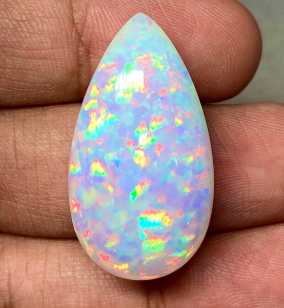 28.4ct Welo Opal Pear Cabochon AAAA Loose Ethiopian Disco Ball