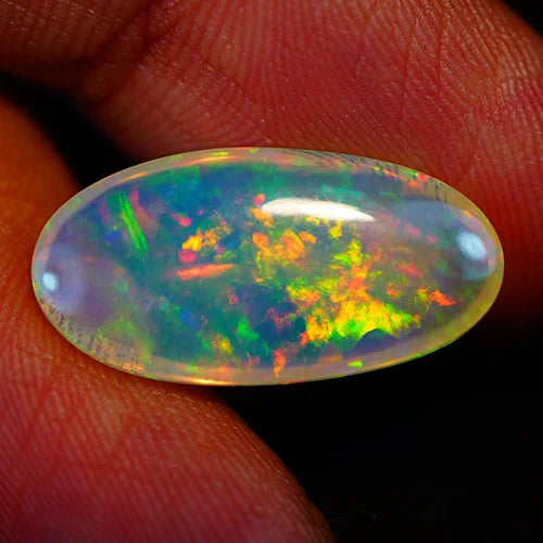 5.8ct Welo Opal Oval Cabochon AAA+ Rainbow Flash Loose Ethiopian