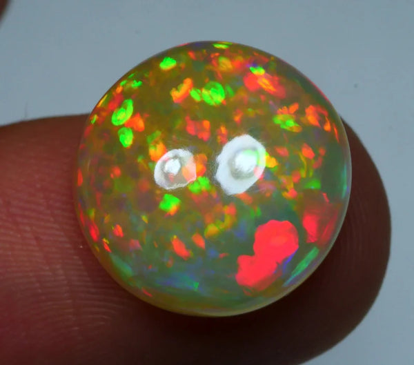 4.7ct Welo Opal Round Cabochon AAAA Galaxy Flash Loose Ethiopian