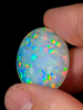 25.4ct Welo Opal Oval Cabochon AAAA Loose Prism Flash Ethiopian