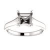 14K Gold Square/Princess Cut Solitaire Ring Setting - Classic Woven Style Ring Mounting