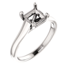 Sterling Silver Square/Princess Cut Solitaire Ring Setting - Classic Woven Style Ring Mounting
