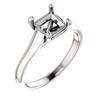 14K Gold Square/Princess Cut Solitaire Ring Setting - Classic Woven Style Ring Mounting