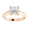 14K Gold Square/Princess Cut Solitaire Ring Setting - Classic Woven Style Ring Mounting
