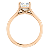 14K Gold Square/Princess Cut Solitaire Ring Setting - Classic Woven Style Ring Mounting