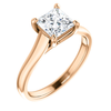 14K Gold Square/Princess Cut Solitaire Ring Setting - Classic Woven Style Ring Mounting
