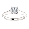 14K Gold Square/Princess Cut Solitaire Ring Setting - Classic Woven Style Ring Mounting