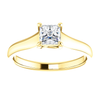 14K Gold Square/Princess Cut Solitaire Ring Setting - Classic Woven Style Ring Mounting