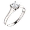 Sterling Silver Square/Princess Cut Solitaire Ring Setting - Classic Woven Style Ring Mounting