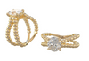 14K Gold Round Cut Solitaire Ring Setting - Beaded Split-Shank Style Ring Mounting