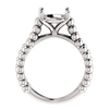 14K Gold Round Cut Solitaire Ring Setting - Beaded Split-Shank Style Ring Mounting