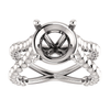 14K Gold Round Cut Solitaire Ring Setting - Beaded Split-Shank Style Ring Mounting