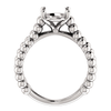 14K Gold Oval Cut Solitaire Ring Setting - Beaded Split-Shank Style Ring Mounting