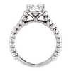 Sterling Silver Oval Cut Solitaire Ring Setting - Beaded Split-Shank Style Ring Mounting