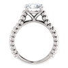 14K Gold Round Cut Solitaire Ring Setting - Beaded Split-Shank Style Ring Mounting
