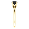 14K Gold Extra Fine Black Diamond Solitaire Ring - Classic Style Ring