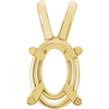 14K Gold Oval Cut Solitaire Pendant Setting Basket Style Mounting