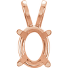 14K Gold Oval Solitaire Pendant Basket Setting 4x3mm to 22x16mm