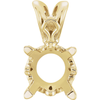 14K Gold Round Cut Solitaire Pendant Setting - Scroll Style Pendant Mounting