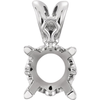 14K Gold Round Cut Solitaire Pendant Setting - Scroll Style Pendant Mounting