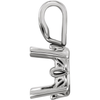 Sterling Silver Oval Cut Solitaire Pendant Setting - Scroll Style Pendant Mounting