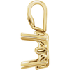 14K Gold Oval Cut Solitaire Pendant Setting - Scroll Style Pendant Mounting