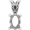 14K Gold Oval Cut Solitaire Pendant Setting - Scroll Style Pendant Mounting