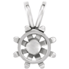 14K Gold Round Cut Solitaire Pendant Setting - Basket Style 8 Prong Pendant Mounting