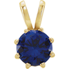 14K Gold Round Cut Solitaire Pendant Setting - Basket Style 8 Prong Pendant Mounting