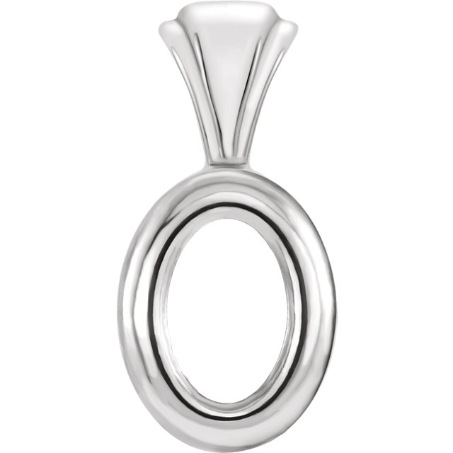 14K Gold Oval Cut Solitaire Pendant Setting - Bezel Style Pendant Mounting