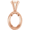 14K Gold Oval Cut Solitaire Pendant Setting - Bezel Style Pendant Mounting