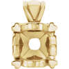 14K Gold Round Cut Solitaire Pendant Setting - Hearts Style Pendant Mounting