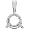 14K Gold Round Cut Solitaire Pendant Setting - Basket Style 3 Prong Pendant Mounting