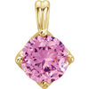 14K Gold Round Cut Solitaire Pendant Setting - Woven Style Pendant Mounting