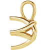 14K Gold Round Cut Solitaire Pendant Setting - Woven Style Pendant Mounting