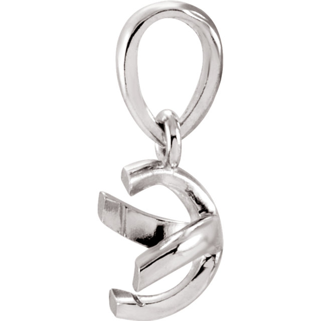 14K Gold Round Cut Solitaire Pendant Setting - Twist Style Pendant Mounting