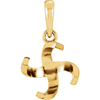 14K Gold Round Cut Solitaire Pendant Setting - Twist Style Pendant Mounting