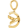 14K Gold Round Cut Solitaire Pendant Setting - Twist Style Pendant Mounting