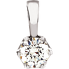 14K Gold Round Cut Solitaire Pendant Setting - Crown Style Pendant Mounting