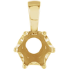 14K Gold Round Cut Solitaire Pendant Setting - Crown Style Pendant Mounting