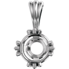 14K Gold Round Cut Solitaire Pendant Setting - Claw Style Pendant Mounting